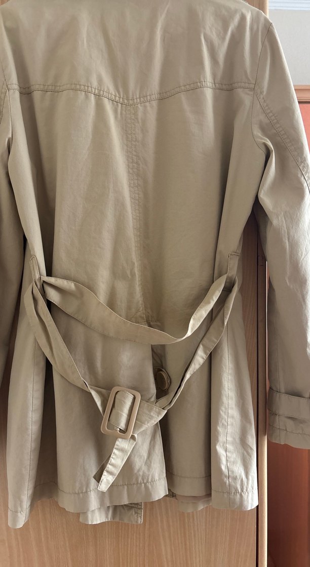 Bej Düğmeli Midi Kadın Trençkot 40 Beden - Görsel 4