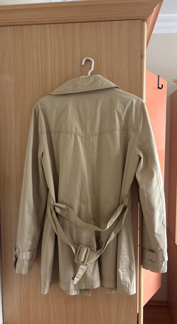 Bej Düğmeli Midi Kadın Trençkot 40 Beden - Görsel 3