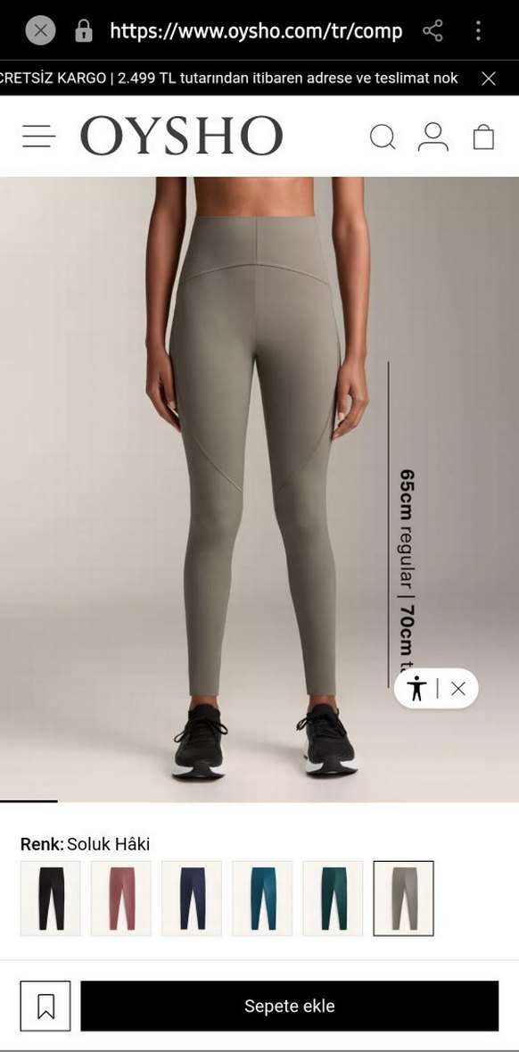 oysho Bej Spor Tayt - Görsel 4