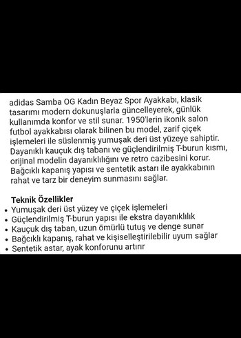 Adidas Samba OG Beyaz Kadın Sneaker - Görsel 2