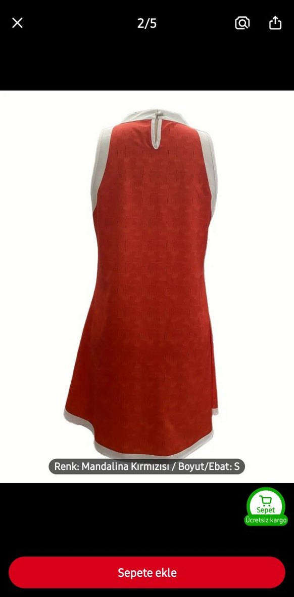 Askısız, Kısa Mini Bohem Elbise - Görsel 2