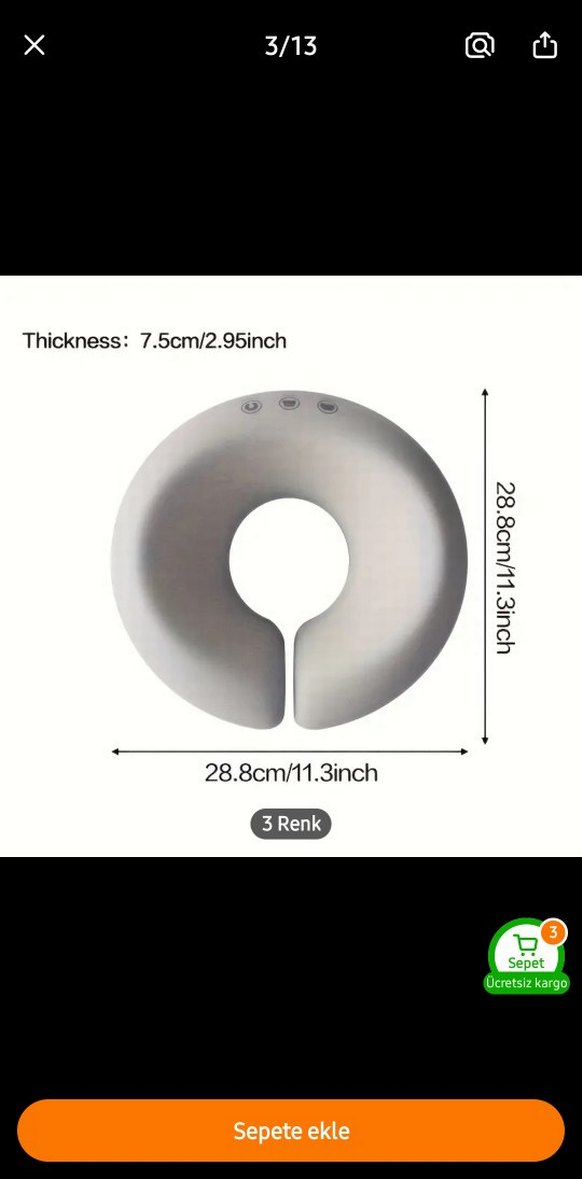 Boyun Yastığı Baş Destek Minderi masaj - Görsel 3