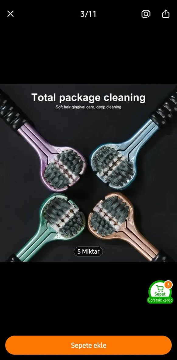 18 cm Diş Fırçası - 3 Adet yumuşak - Görsel 2