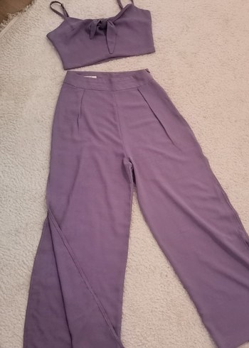 m Beden Mor Regular Fit Kadın Kumaş Pantolon