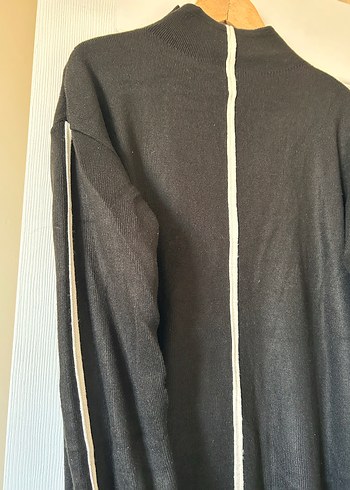 Siyah triko elbise - Görsel 3