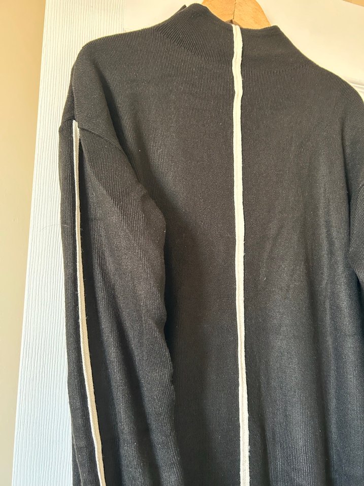 Siyah triko elbise - Görsel 3