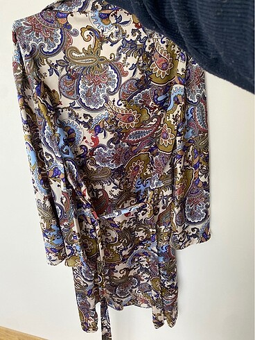 Zara Zara desenli saten elbise