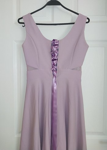 Lila  Kayık Yaka Çan Elbise 34-36 beden - Görsel 3