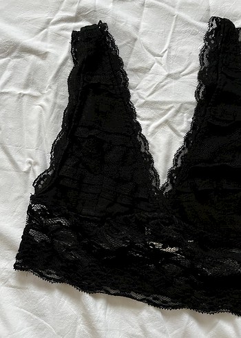 Kadın Siyah Dantel Goth Bralet - Görsel 2