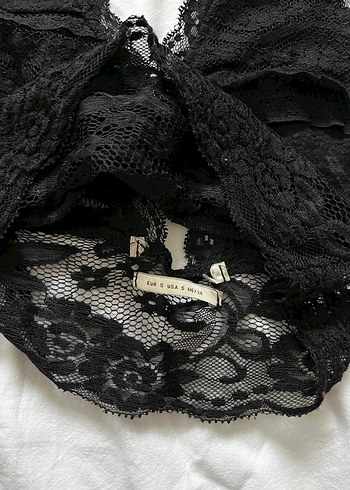 Kadın Siyah Dantel Goth Bralet - Görsel 3