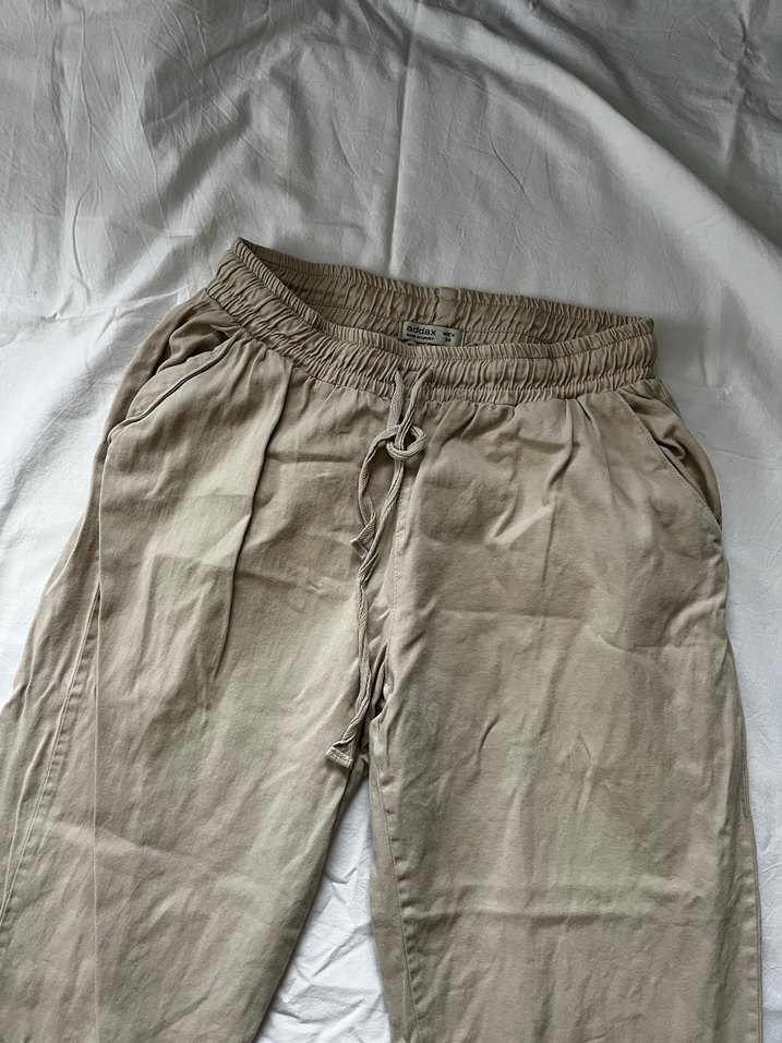 addax Bej Kadın Keten Salaş Pantolon - Görsel 2