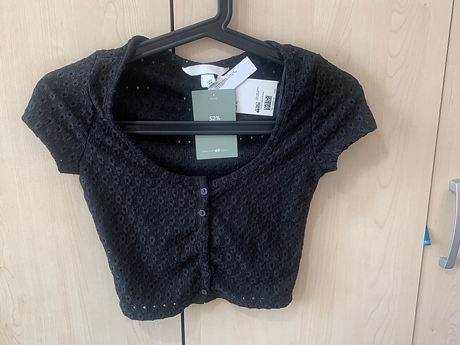 xs Beden siyah Renk H&M CROP TRİKO