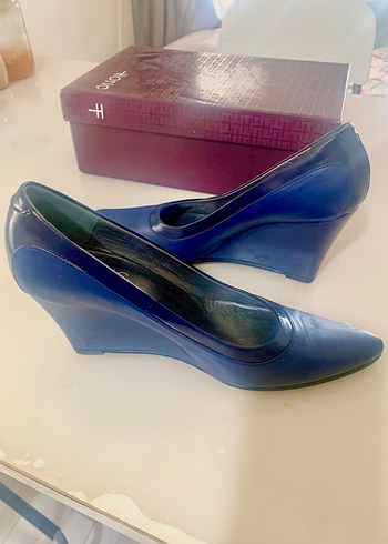 36 Beden mavi Renk Hotiç Mavi Rugan Tokalı Stiletto Kadın Ayakkabı