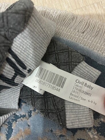 6-9 Ay Beden Bebek Sweatshirt