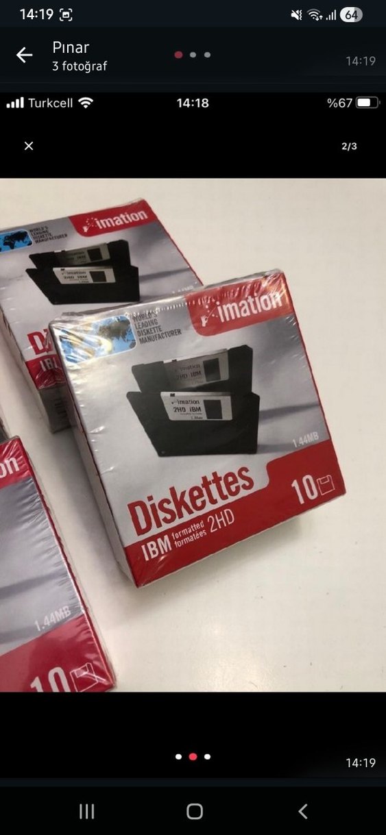 Imation IBM 2HD Disketler 10'lu Kırmızı - Görsel 2