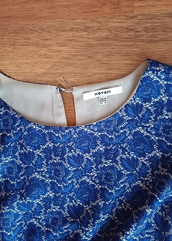 Koton Mavi Dantel Detaylı Bohem Mini Elbise - Görsel 2