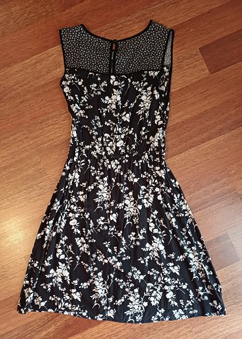 Koton Siyah Çiçek Desenli Midi Elbise - Görsel 3