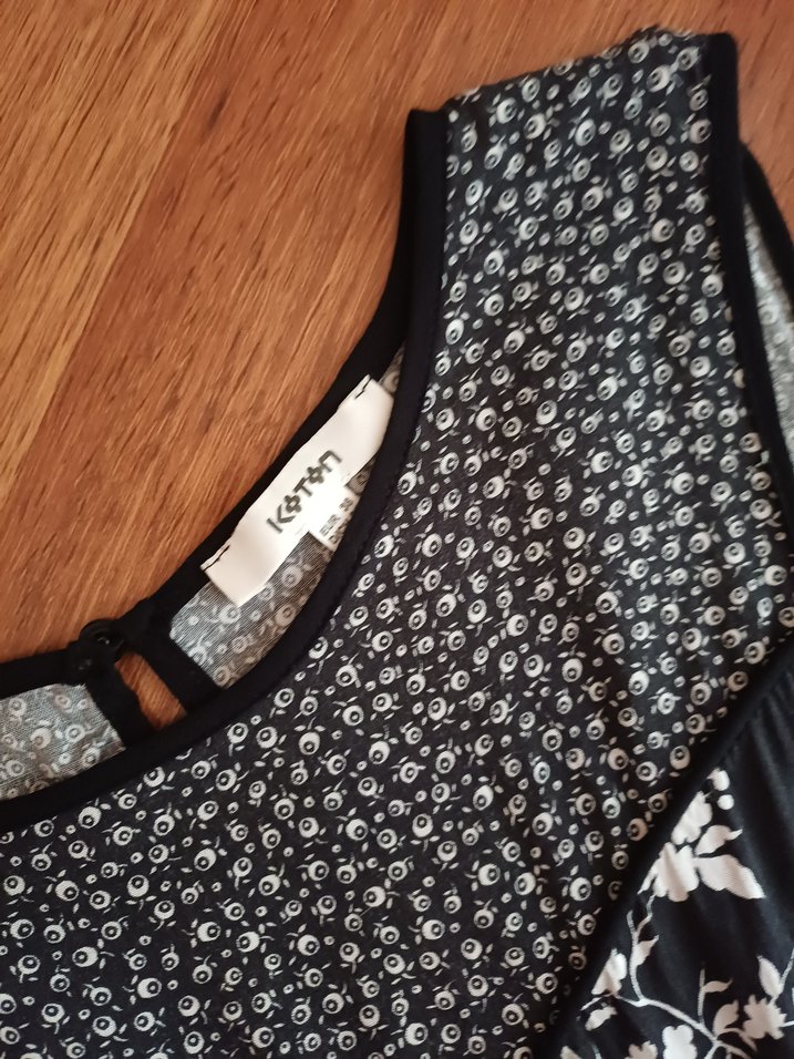 Koton Siyah Çiçek Desenli Midi Elbise - Görsel 2