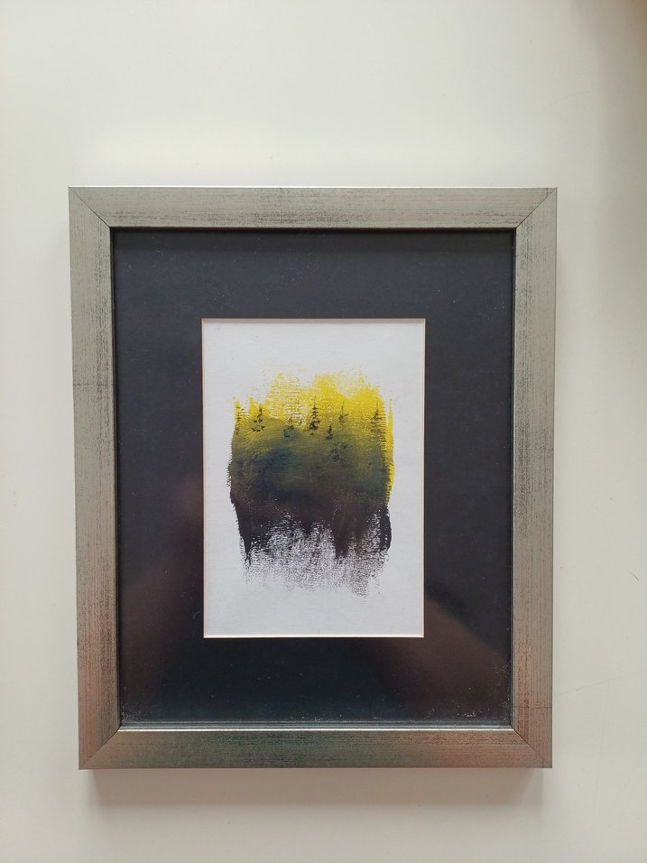 Özel Tasarım Gri Çerçeveli Soyut Tablo - Görsel 2