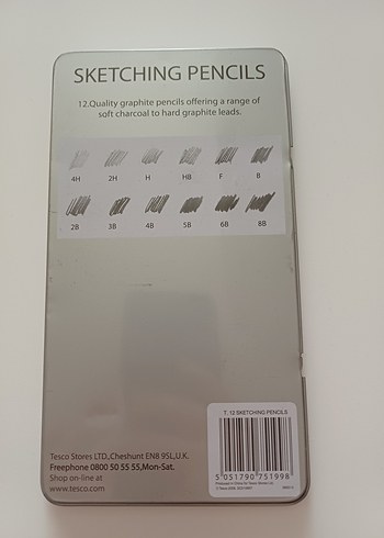 12'li Eskiz Kurşun Kalem Seti-Artist Tesco Store UK - Görsel 3