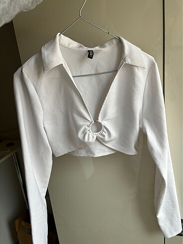 h&m beyaz crop bluz gömlek temiz