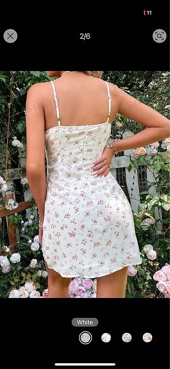 Sheinside shein çiçek desenli askılı elbise