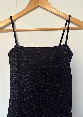 Siyah simli mini elbise - Görsel 2