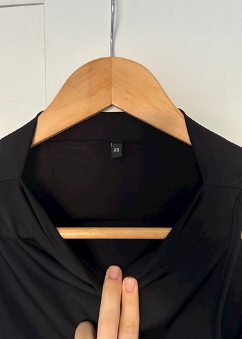 Uzun Siyah Drapeli Kadın Elbise - Görsel 2