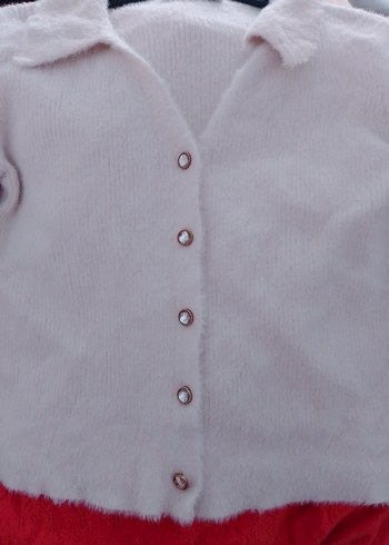 ADİL IŞIK marka Düğmeli Beyaz Uzun Kollu Triko Hırka - Görsel 5