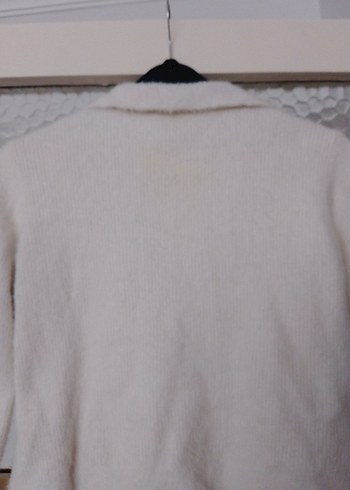 ADİL IŞIK marka Düğmeli Beyaz Uzun Kollu Triko Hırka - Görsel 7