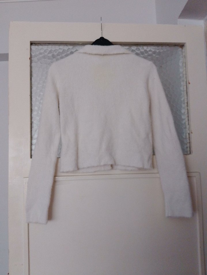 ADİL IŞIK marka Düğmeli Beyaz Uzun Kollu Triko Hırka - Görsel 2