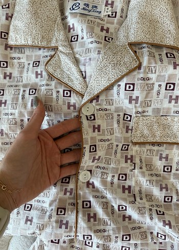 Bej Desenli Erkek Kısa Kollu Pijama Takımı - Görsel 3