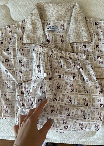 Bej Desenli Erkek Kısa Kollu Pijama Takımı - Görsel 4