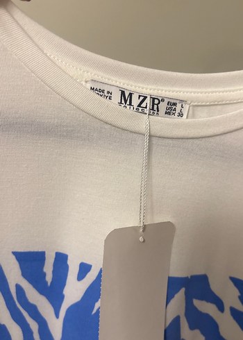 Beyaz Baskılı Kadın Tişört - Görsel 2