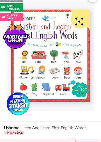 Usborne İlk İngilizce Kelimeler Kitabı