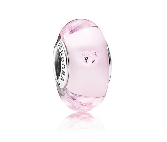 Pandora kalpli pembe murano charm