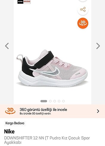 Nike kız çocuk spor ayakkabısı