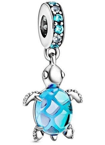 Mavi taşlı kaplumbağa charm