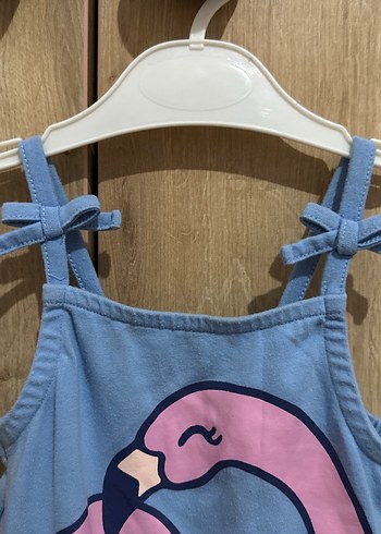 Kız Çocuk Pembe Flamingo Desenli tulum - Görsel 6