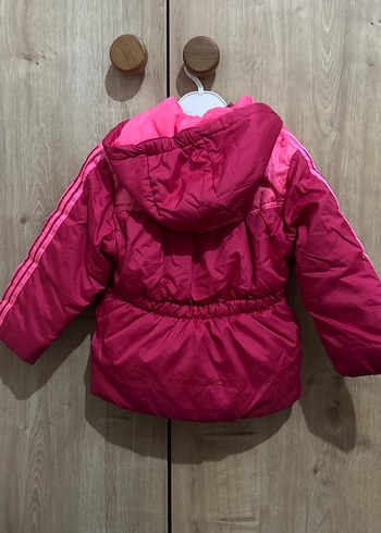 Kız Çocuk Kapüşonlu Fermuarlı Pembe Mont - Görsel 3