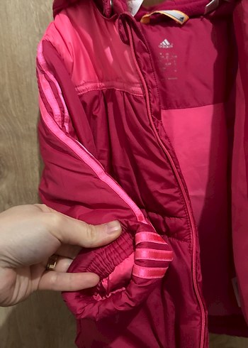 Kız Çocuk Kapüşonlu Fermuarlı Pembe Mont - Görsel 5