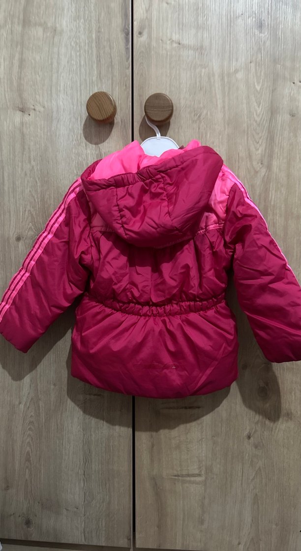 Kız Çocuk Kapüşonlu Fermuarlı Pembe Mont - Görsel 3