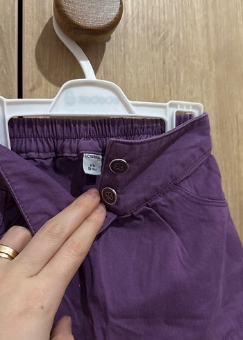 Mor Düğmeli Nakışlı Kız Etek - Görsel 5