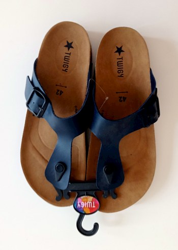 Erkek twigy Mavi Tokalı Kauçuk Terlik - Görsel 6