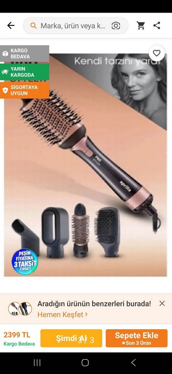 Siyah Saç Şekillendirici Seti 4 Başlıklı - Görsel 3