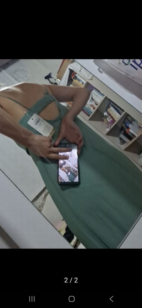 Askıya Sahip Drapeli Yeşil Midi Elbise - Görsel 2