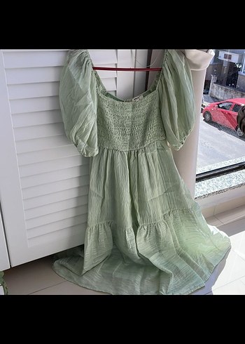 Yeşil Midi Bohem Kadın Elbise - Görsel 4
