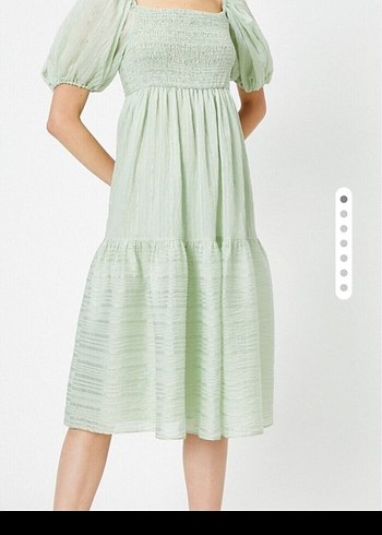 Yeşil Midi Bohem Kadın Elbise - Görsel 2