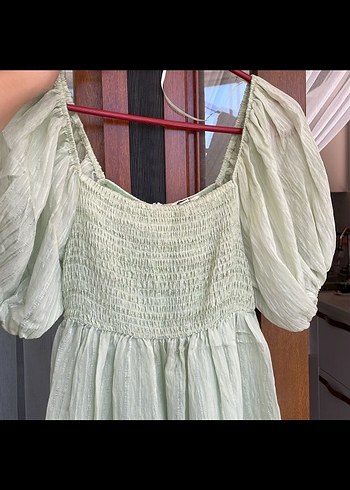 Yeşil Midi Bohem Kadın Elbise - Görsel 3