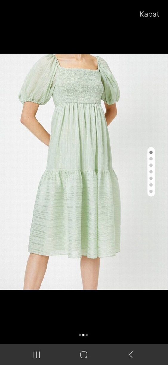 Yeşil Midi Bohem Kadın Elbise - Görsel 2
